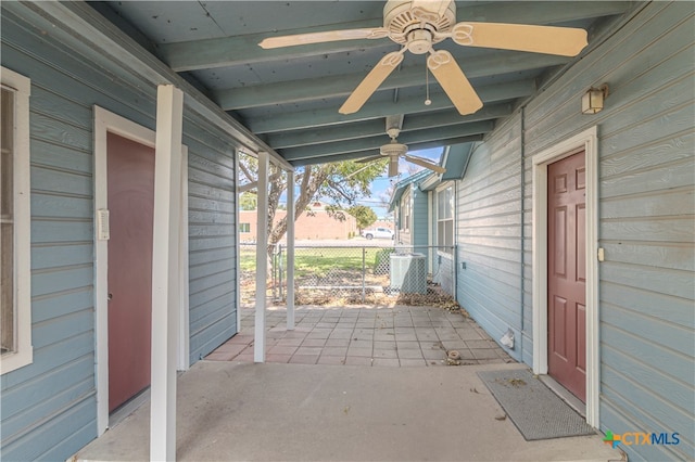 view of patio / terrace with ceiling fan