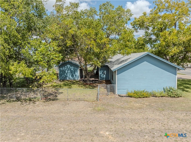 exterior space with a storage unit