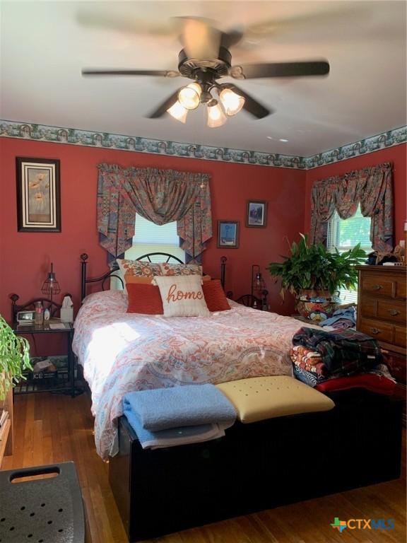 1101 S 17th St, Copperas Cove, TX 76522 - bedroom featuring wood finished floors and ceiling fan
