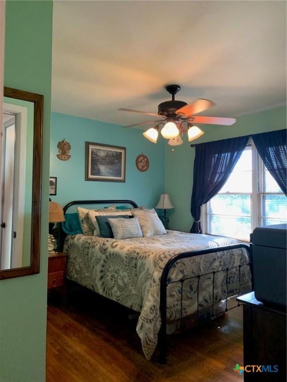 1101 S 17th St, Copperas Cove, TX 76522 - bedroom with wood finished floors and ceiling fan