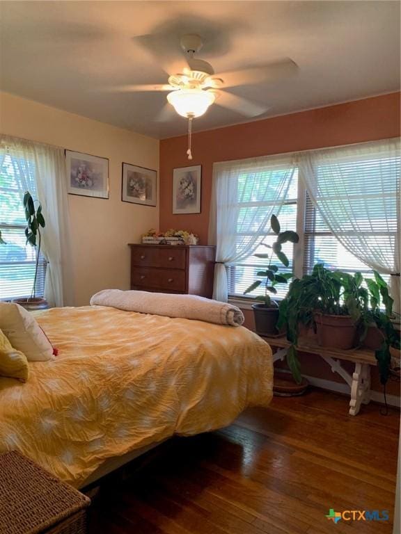 1101 S 17th St, Copperas Cove, TX 76522 - bedroom featuring multiple windows, wood finished floors, and a ceiling fan
