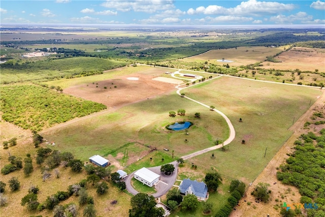 aerial view with a rural view