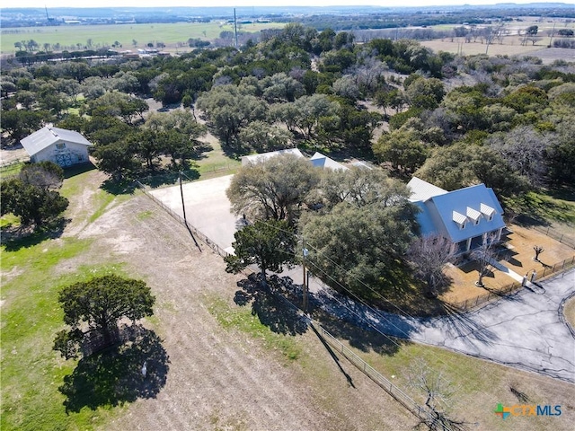 drone / aerial view with a rural view