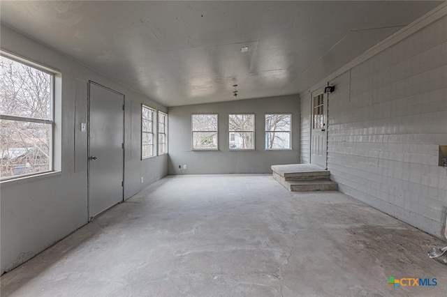 interior space with vaulted ceiling