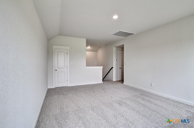 3625 Meteor Rd, New Braunfels, TX 78130 - carpeted spare room featuring vaulted ceiling, recessed lighting, and baseboards