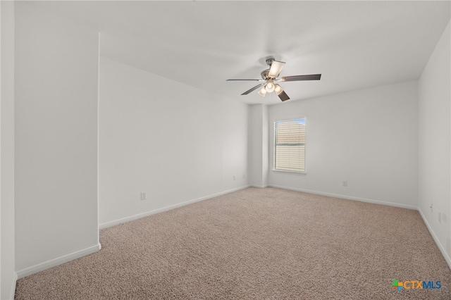 16503 Lounsbury Pl, Austin, TX 78717 - spare room featuring light colored carpet, baseboards, and ceiling fan