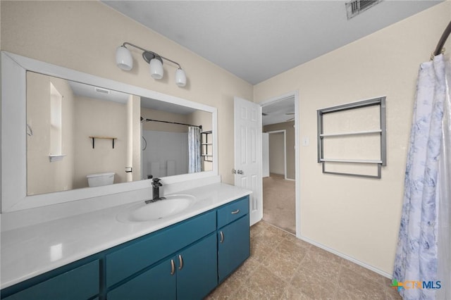 3810 John Haedge Dr, Killeen, TX 76549 - full bath featuring vanity, tile patterned floors, and a shower with curtain