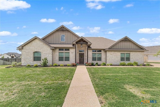 837 Gallant Fox Rd, Hewitt, TX 76643 - view of front of home featuring board and batten siding, stone siding, and a shingled roof