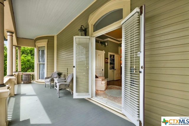 view of patio / terrace with a porch