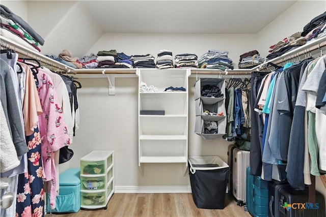 spacious closet featuring wood finished floors