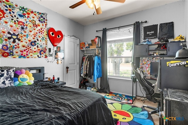 1037 Declaration Dr, Copperas Cove, TX 76522 - bedroom with a desk and ceiling fan