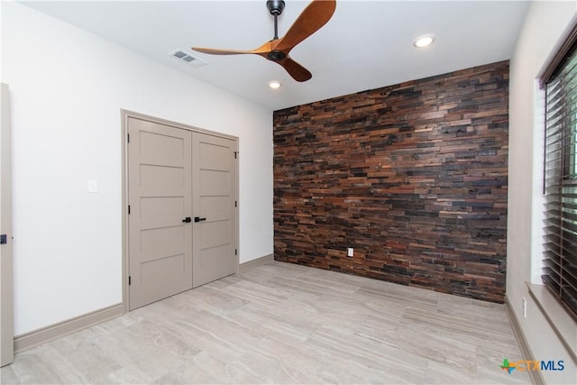 6864 Moffat Loop, Temple, TX 76502 - unfurnished bedroom with ceiling fan, a closet, recessed lighting, and visible vents