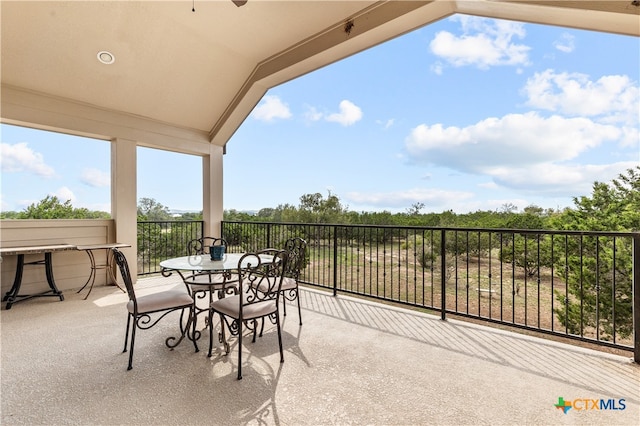 view of patio / terrace featuring a balcony