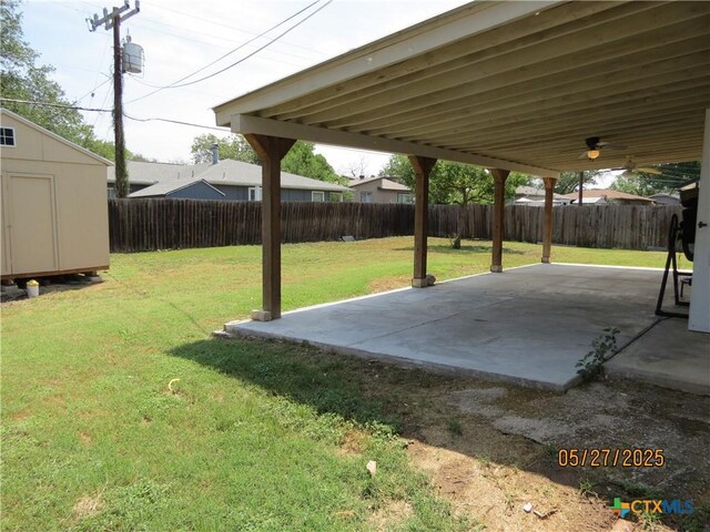 13722 Earlywood St, San Antonio, TX 78233 - view of yard featuring a patio area and a ceiling fan