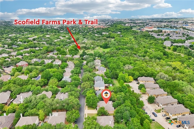 aerial view of residential area
