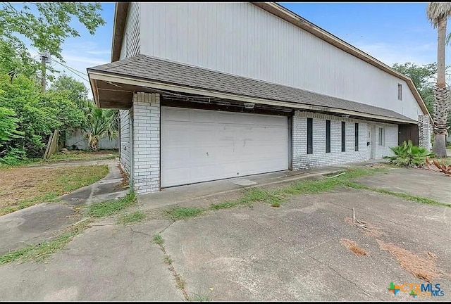 view of garage