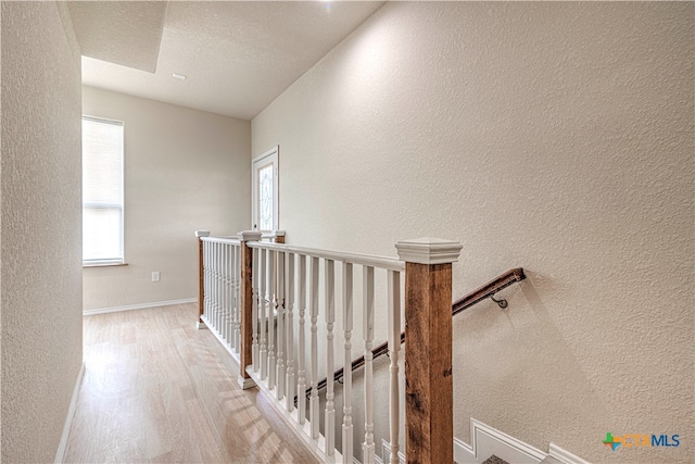 corridor with hardwood / wood-style floors