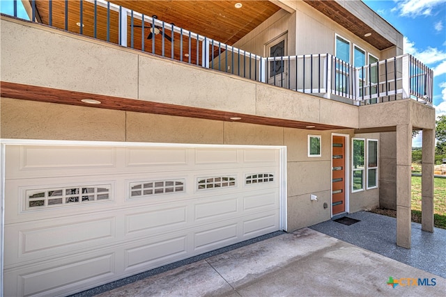 view of garage