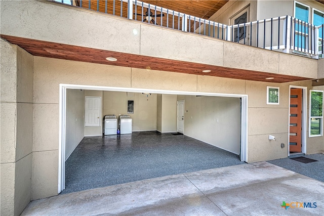 view of garage