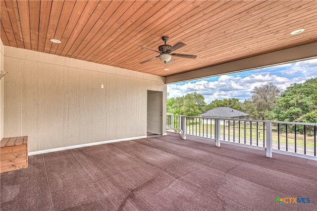 view of patio with ceiling fan