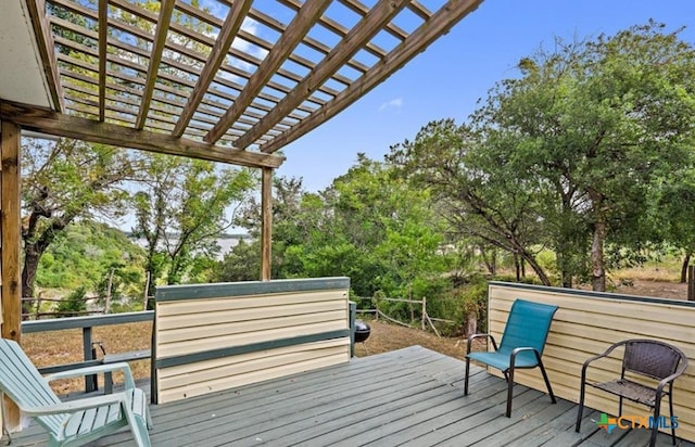 deck with a pergola