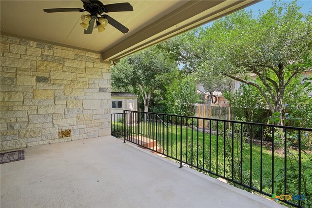 12109 Bryony Dr, Austin, TX 78739 - balcony with a ceiling fan