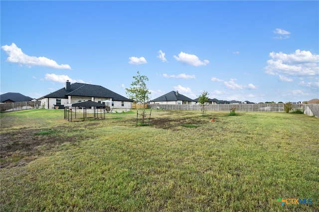 view of yard featuring a gazebo