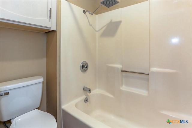 bathroom with toilet and shower / bathtub combination