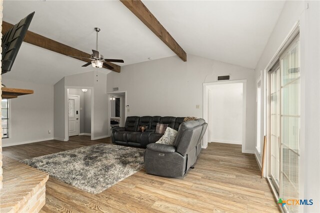 402 Teakwood Dr, Victoria, TX 77901 - living area with ceiling fan, wood finished floors, and baseboards
