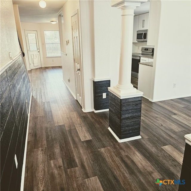 hall featuring dark hardwood / wood-style flooring