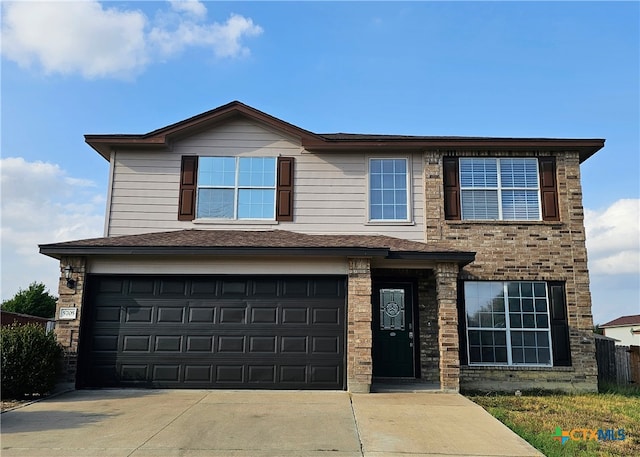 view of front of house with a garage