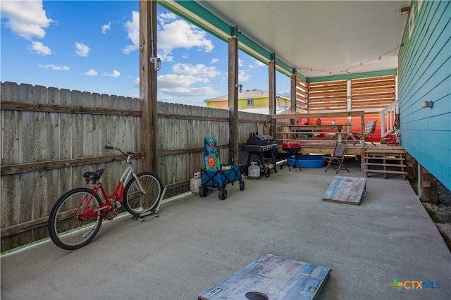 view of patio with grilling area