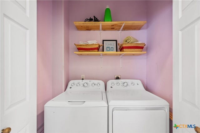 laundry area featuring washer and dryer