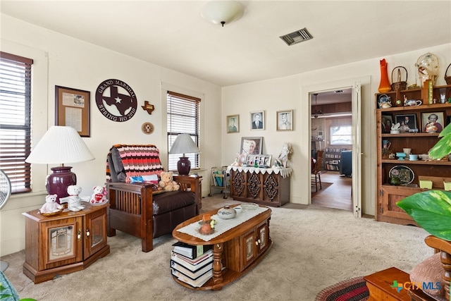 view of carpeted living room