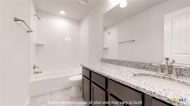 5105 Othello Dr, Belton, TX 76513 - bathroom featuring vanity, tub / shower combination, and tile patterned floors