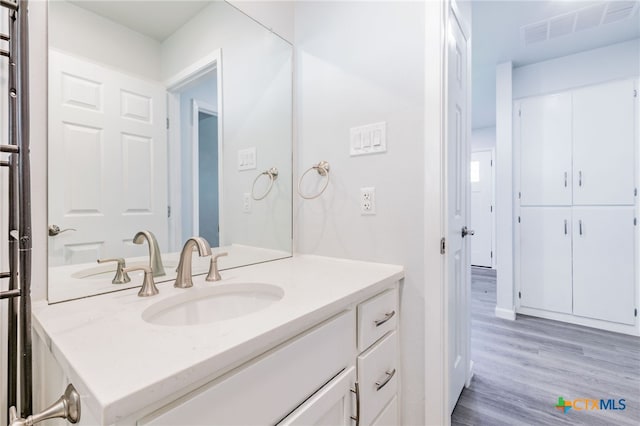 501 College Ave, Florence, TX 76527 - bathroom featuring vanity and wood finished floors