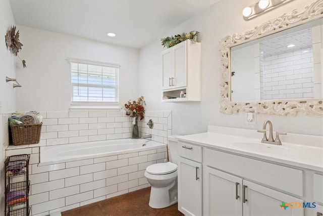17179 Cyclone Rd, Burlington, TX 76519 - bathroom featuring a garden tub and vanity