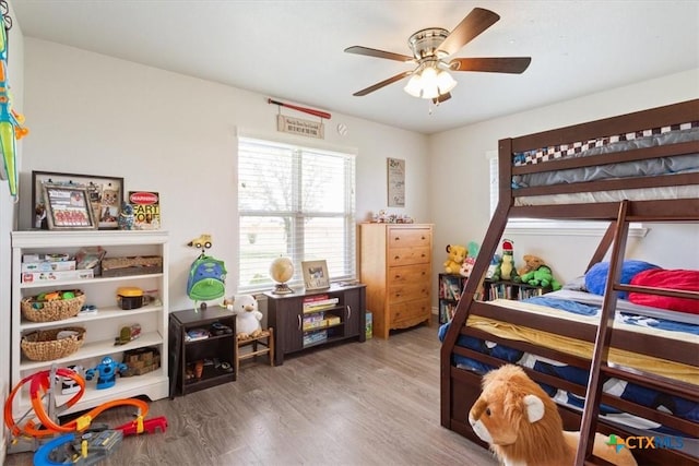 17179 Cyclone Rd, Burlington, TX 76519 - bedroom with wood finished floors and ceiling fan