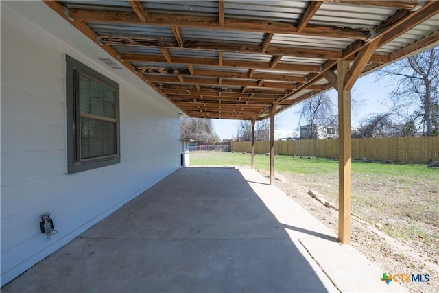 view of patio with fence