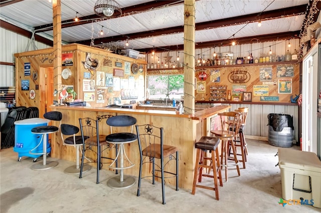 bar with wooden walls