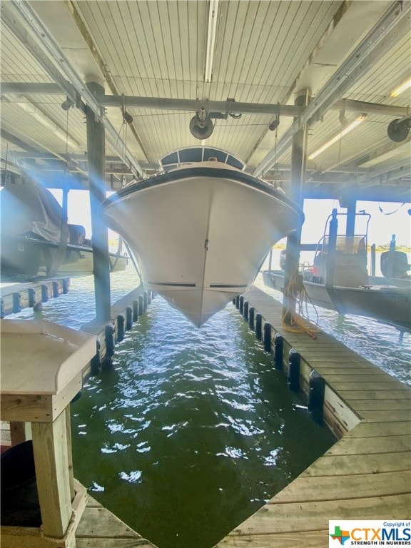 view of dock area