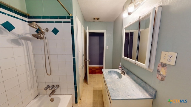 4610 Camellia St, Victoria, TX 77904 - bathroom featuring shower / washtub combination, vanity, and tile patterned flooring