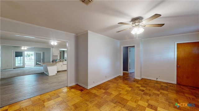 4610 Camellia St, Victoria, TX 77904 - unfurnished room featuring a ceiling fan and ornamental molding