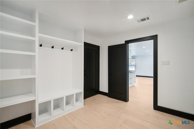 mudroom featuring light hardwood / wood-style floors