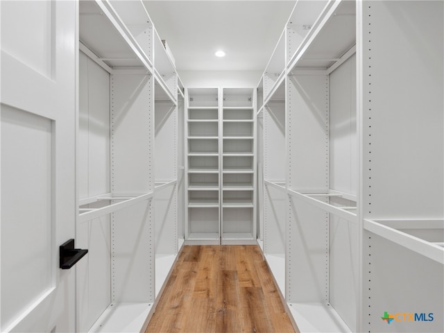 spacious closet featuring light wood-style floors