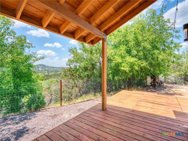 deck featuring fence