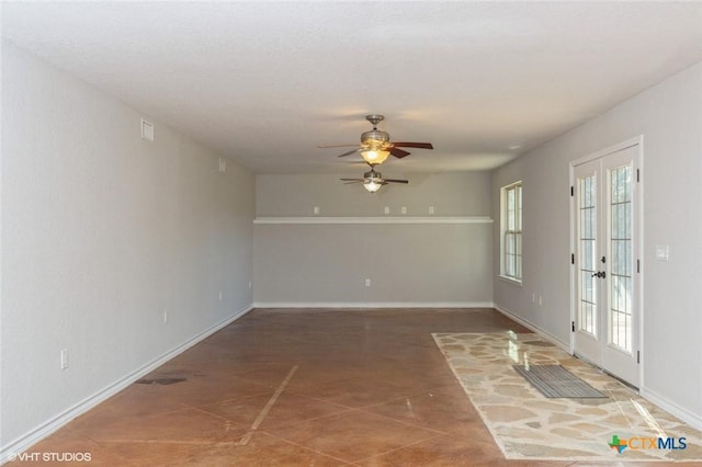 1974 Canyon Bnd, Canyon Lake, TX 78133 - spare room featuring ceiling fan and baseboards
