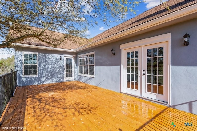 1974 Canyon Bnd, Canyon Lake, TX 78133 - wooden deck with french doors