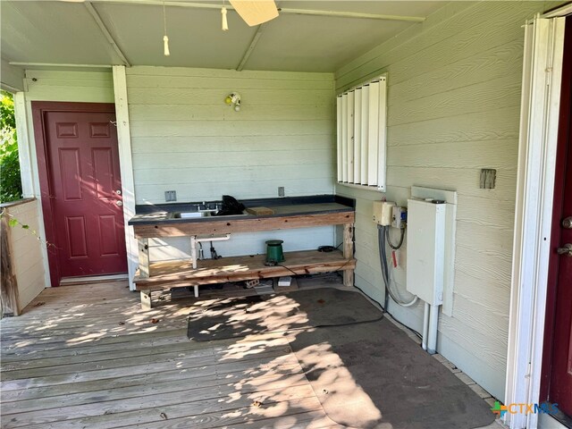 entrance to property featuring a deck