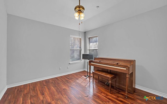 miscellaneous room with dark hardwood / wood-style floors